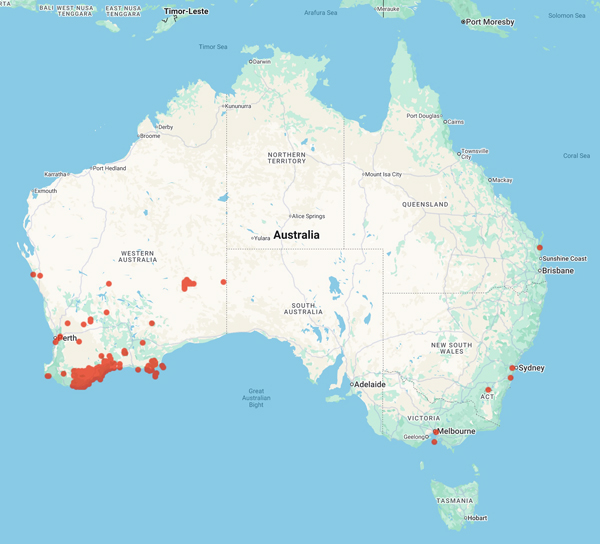 collecting locality map for 'Barrett, S.'