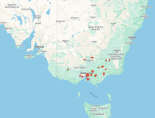 collecting locality map for 'Dakin, E. or Dakin, E.T.'