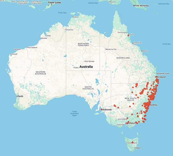 collecting locality map for 'Fraser, L.R.'