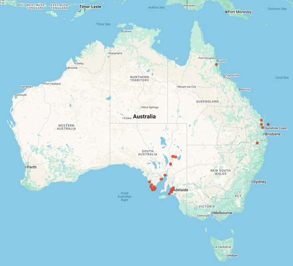 collecting locality map for 'Freckelton, D.'