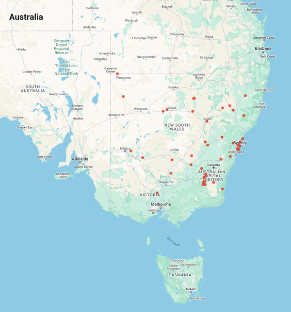 collecting locality map for 'Good, R.B.'