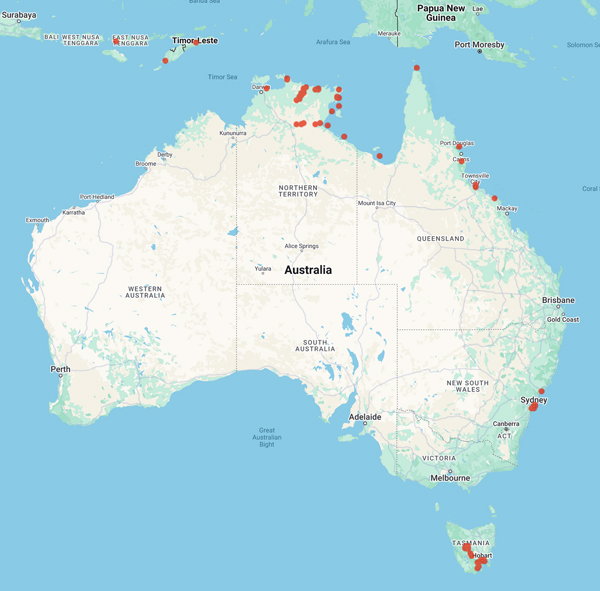 collecting locality map for 'Gulliver, B.'