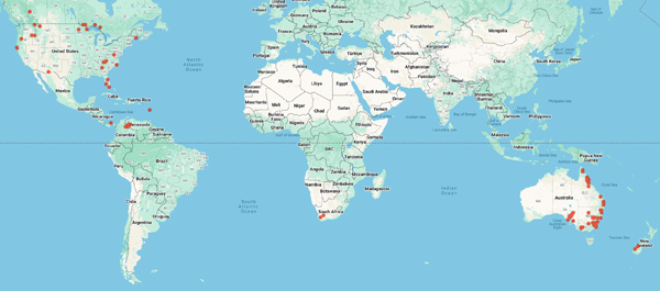 collecting locality map for 'Hale, M.E.'