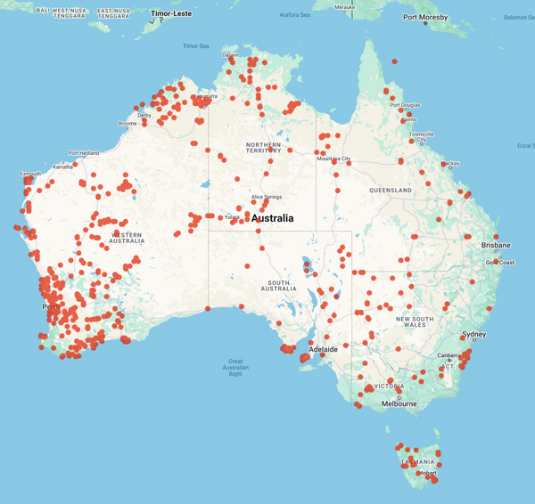 collecting locality map for 'Hancock, M.'
