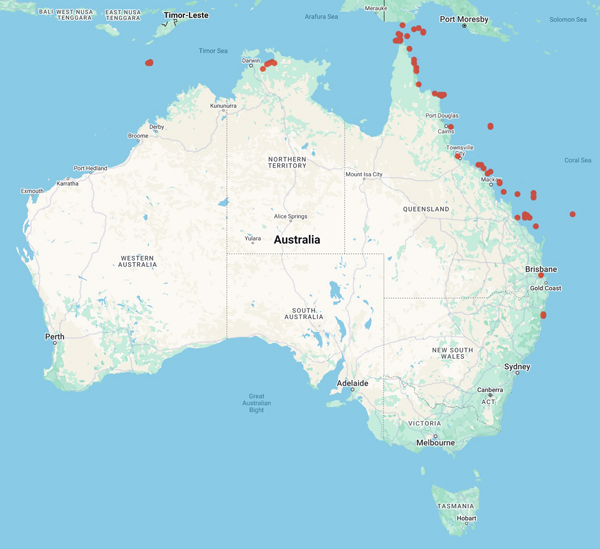 collecting locality map for 'Heatwold, H.'