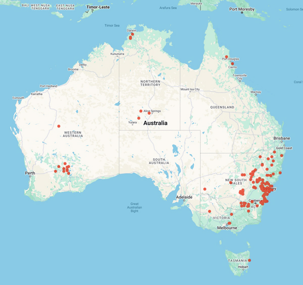 collecting locality map for 'Lassak, E. or Lassak, E.V.'