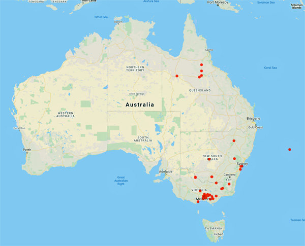 collecting locality map for 'Luehmann, J.G.'