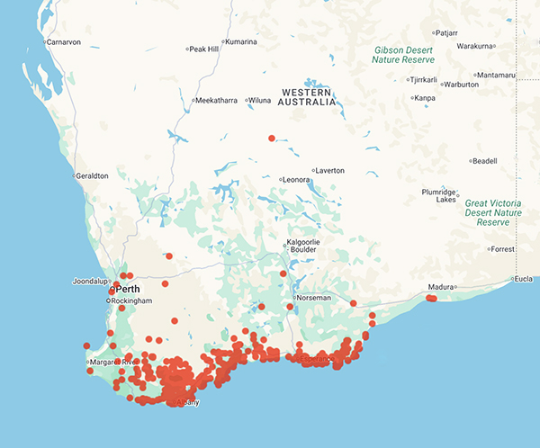 collecting locality map for 'Maxwell, G.'