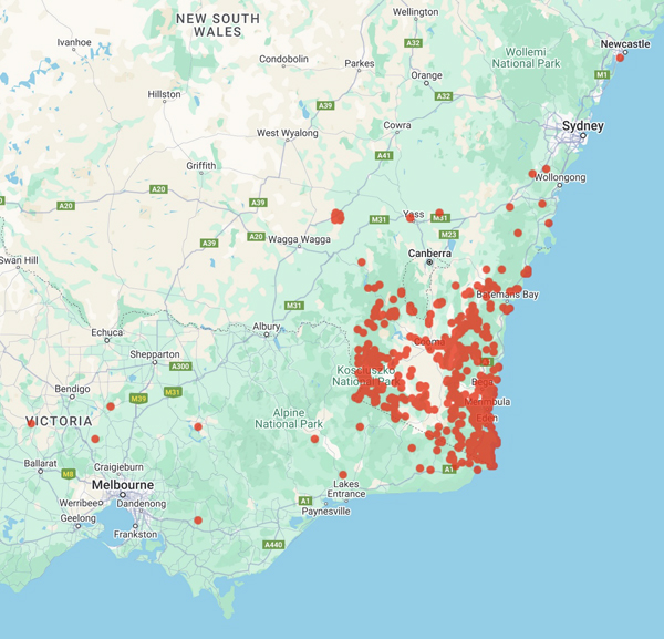 collecting locality map for 'Parris, M.'