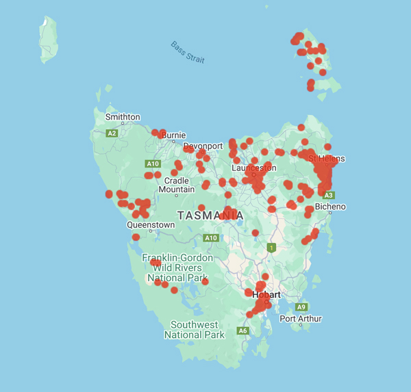 collecting locality map for 'Simson, A. (lifespan dates)'