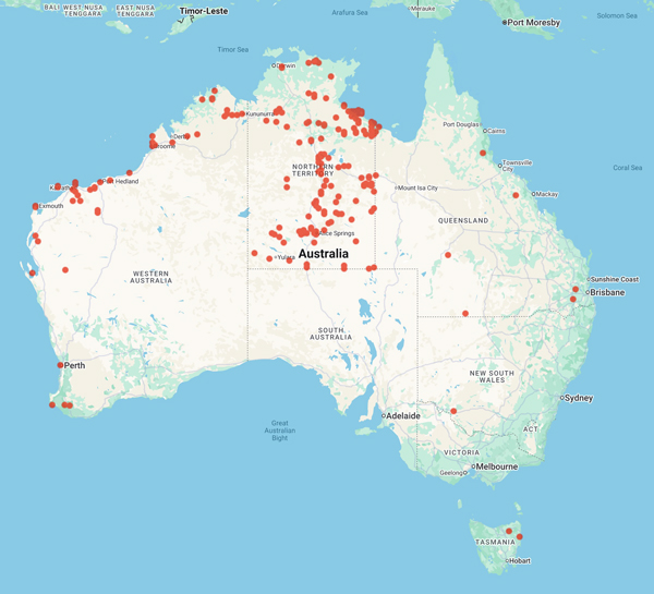 collecting locality map for 'Thomson, B.G.'