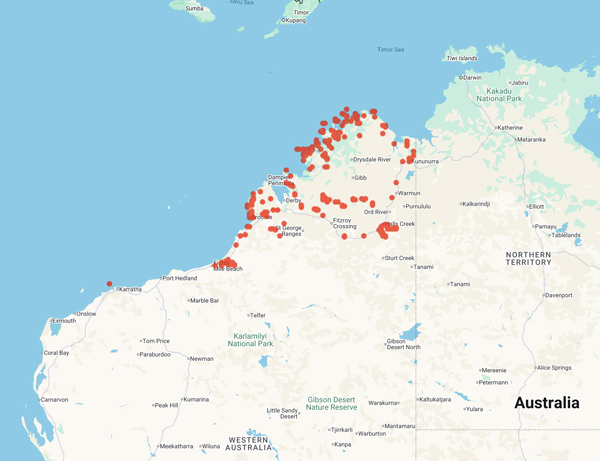 collecting locality map for 'Willing, T.'